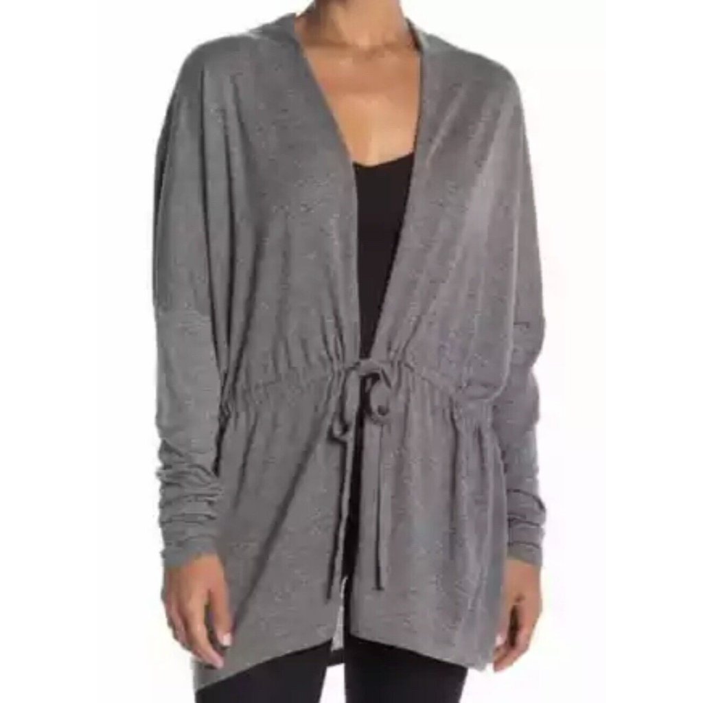 Jarbo Cardigan Women's 0 Wool Tencel Silk Drawstring $325 Gray Sweater New
